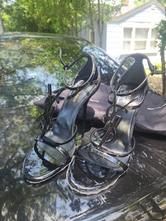 Shoes - Saint Laurent (YSL) Cassandra Leather Heels – Black | Good Condition